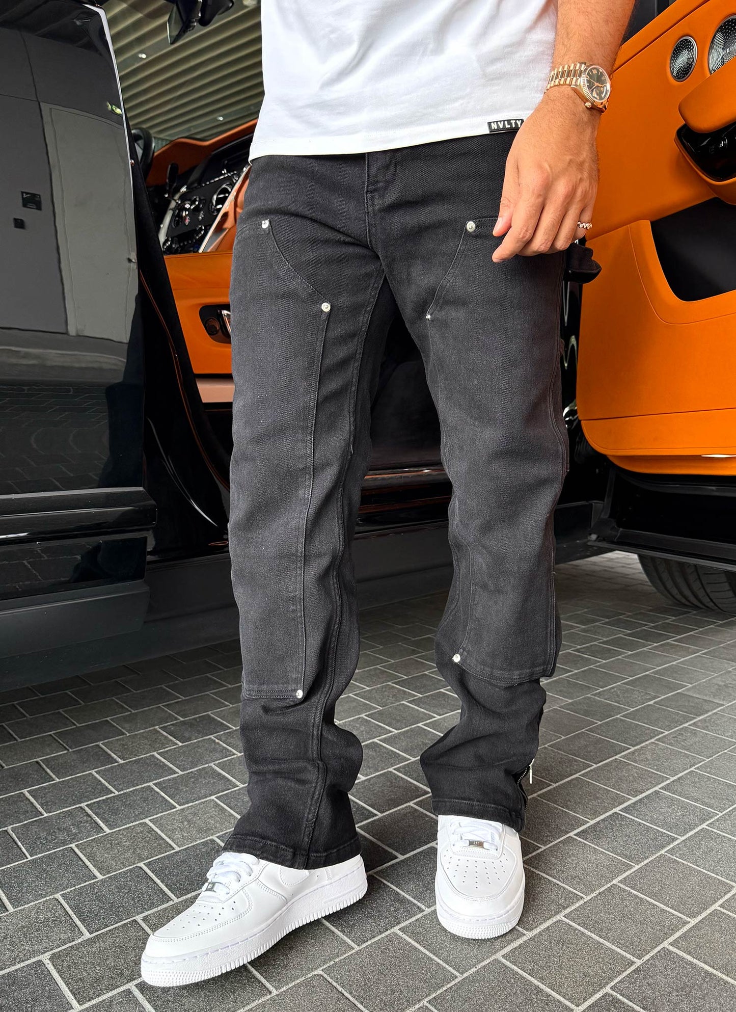 Jeans Vintage Carpenter Rivet  -Noir