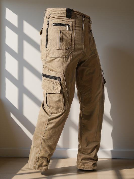 Pantalon cargo décontracté 100%coton avec  multiples poches